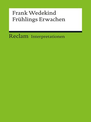 cover image of Interpretation. Frank Wedekind